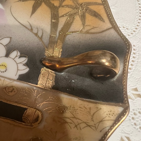 Japanese Set of 2 Vintage Trinket Dishes with Finger Hsndle - Picture 9 of 10